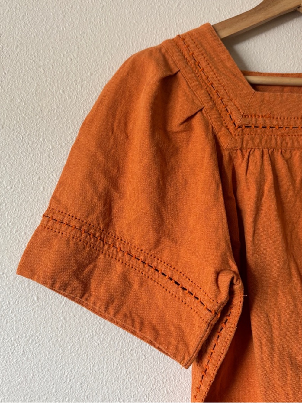 Sea New York Orange Cotton Linen Blouse Size 2 - Picture 2 of 9